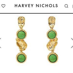 NWT Alexis Bittar Brut 14kt drop Mojave turquoise stone earrings